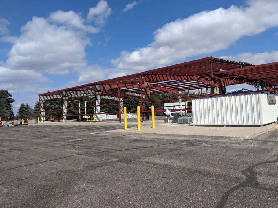 Progress on rebuilding the dealership early April Alma Chrysler Jeep