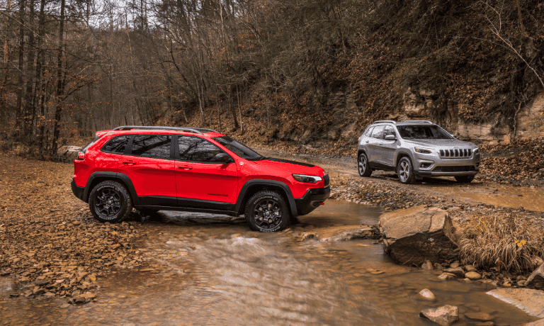 2022 Jeep Cherokee Parked in a Stream