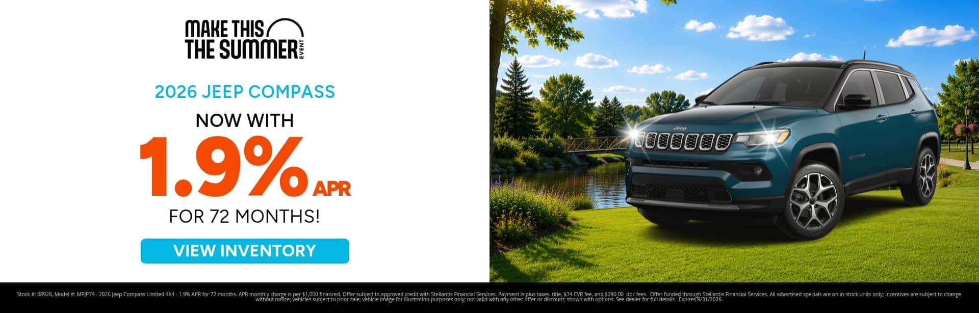 Finance special on a new Jeep Compass near Lansing, MI