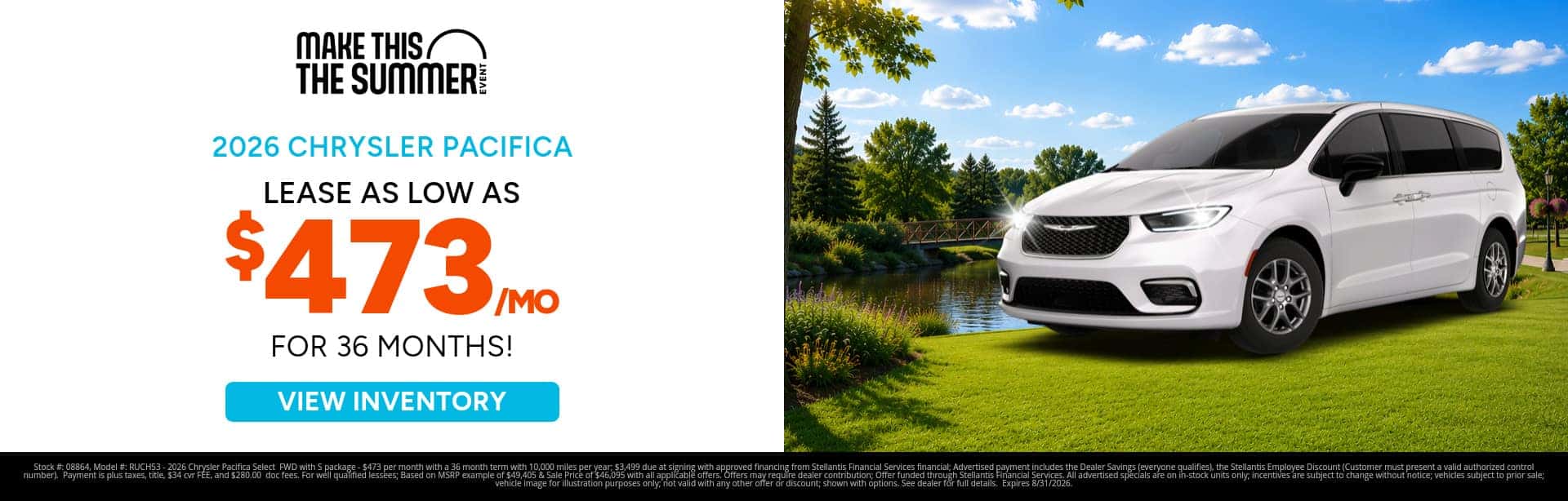 Lowest lease prices on a new Chrysler Pacifica near Greenville, MI