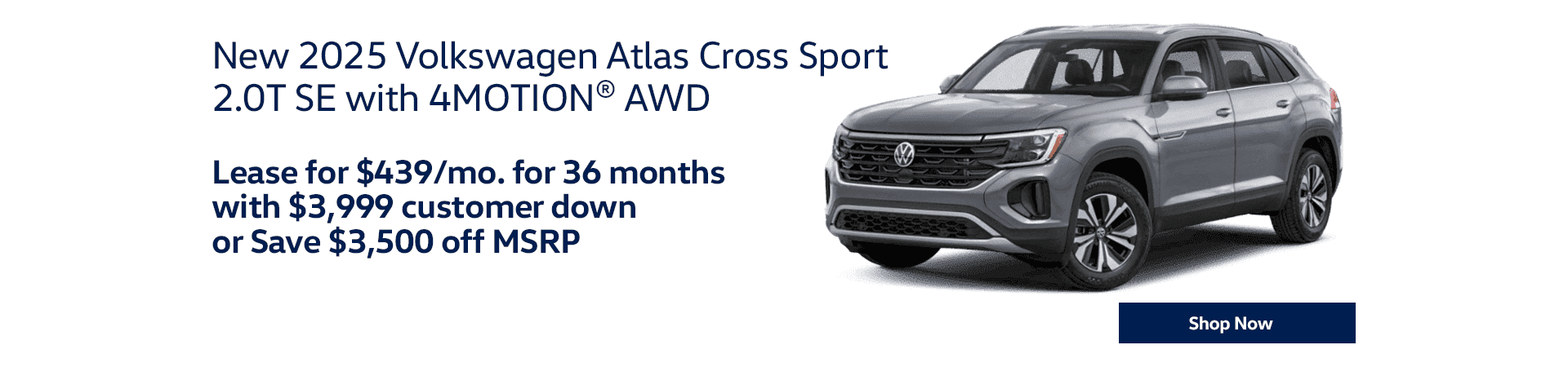 New 2025 Volkswagen Atlas Cross Sport 2.0T SE with 4MOTION® AWD