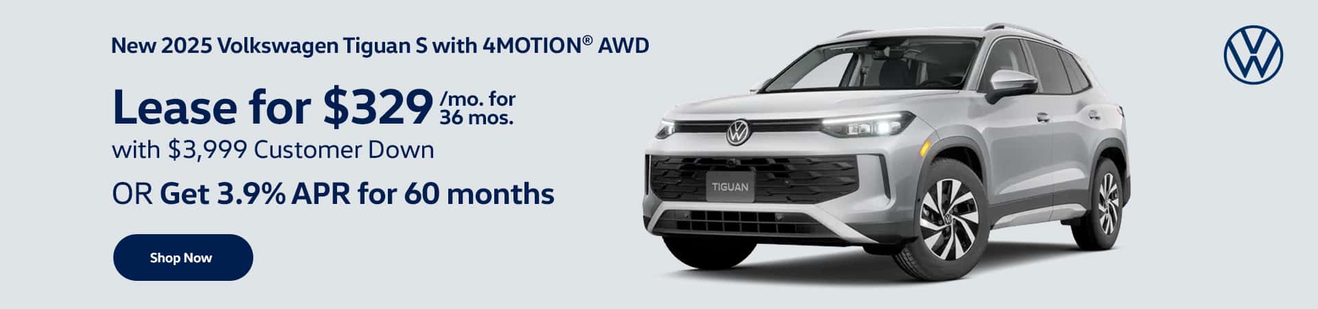 New 2025 Volkswagen Tiguan S with 4MOTION® AWD