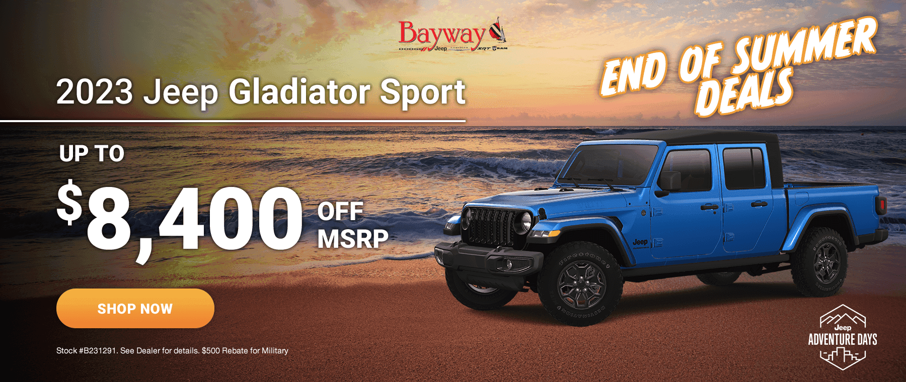 $8400 OFF MSRP FOR 2023 JEEP GLADIATOR