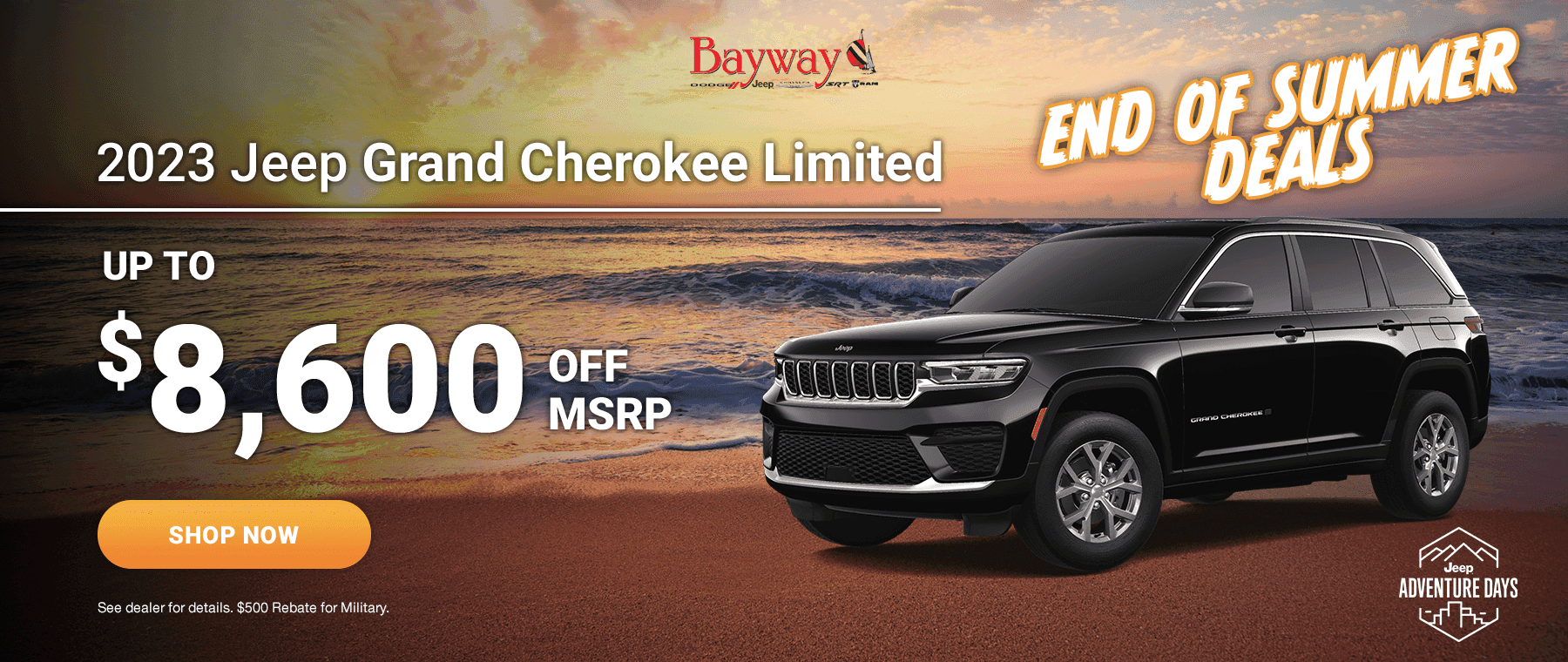 $8600 OFF MSRP FOR 2023 JEEP GRAND CHEROKEE LIMITED