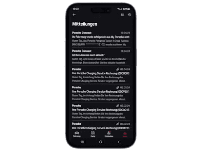 My Porsche App Messages