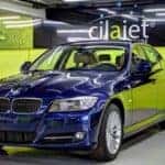 A BMW with CilaJet applied, shining in the CilaJet showroom.
