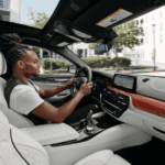 Man driving the BMW 5 Series