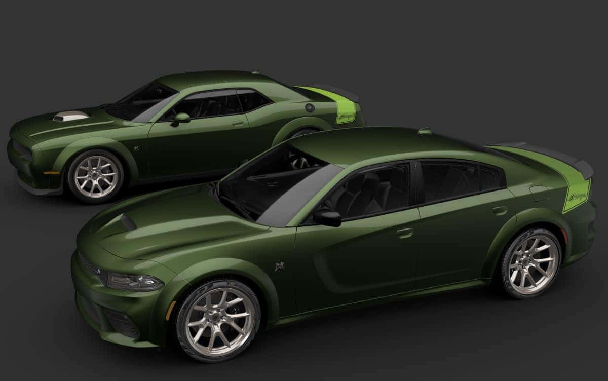 Cape Coral CDJR 2023 Dodge Challenger and Charger Swinger Editions in Green