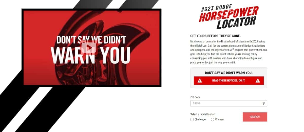 Cape Coral CDJR Dodge Horsepower Locator Webpage