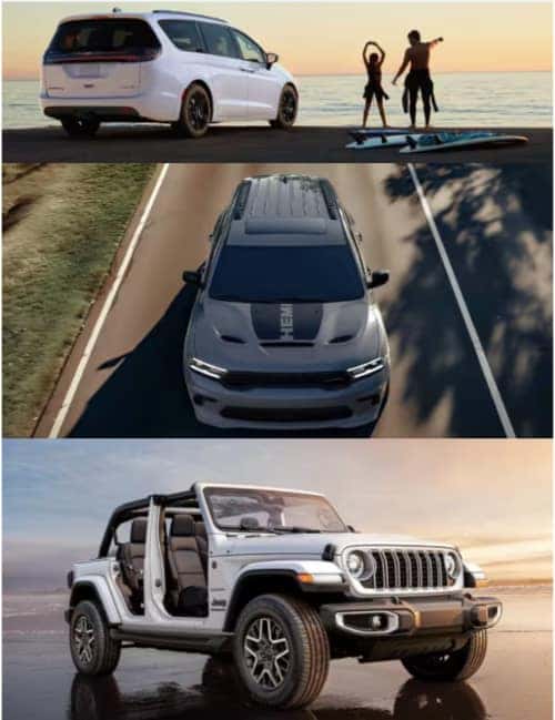 Bright White Chrysler Pacifica 2025 Vapor Gray Dodge Durango 2025 Bright White Jeep Wrangler 2025