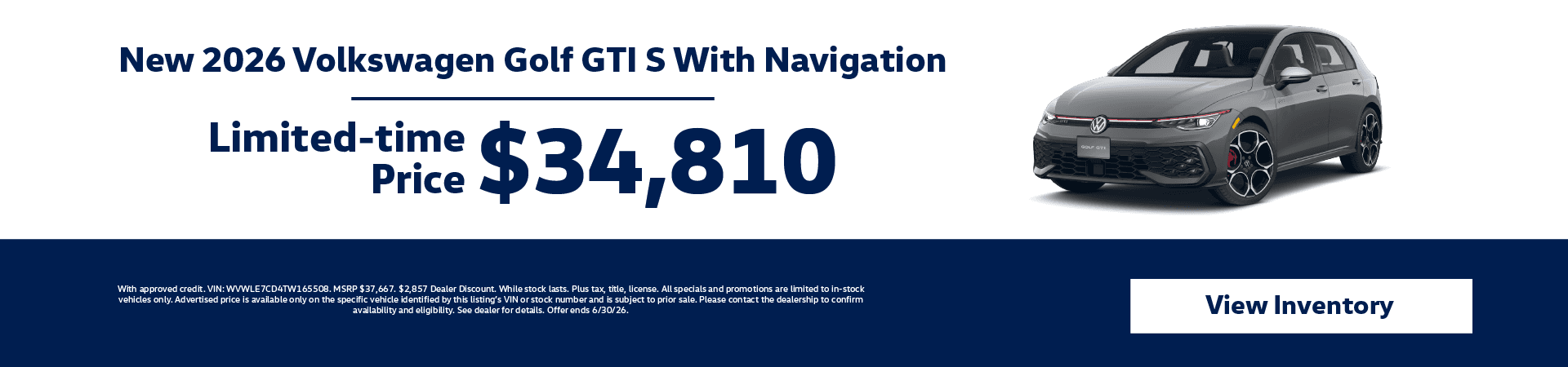 Golf GTI $34,810