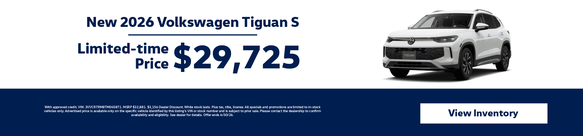 Tiguan S $29,725