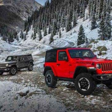 2018 Jeep Wrangler 2-Door and 4-Door Models in the mountains