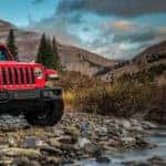 2018 Red Jeep Wrangler with Scenic Background