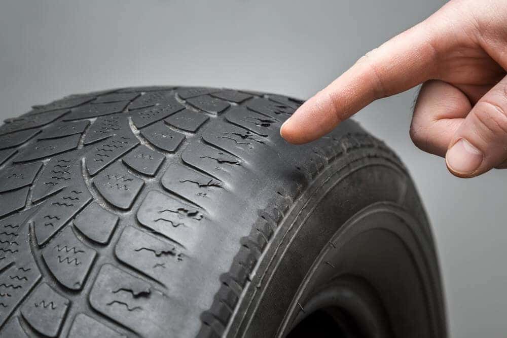 Unevenly Worn Down Car Tire