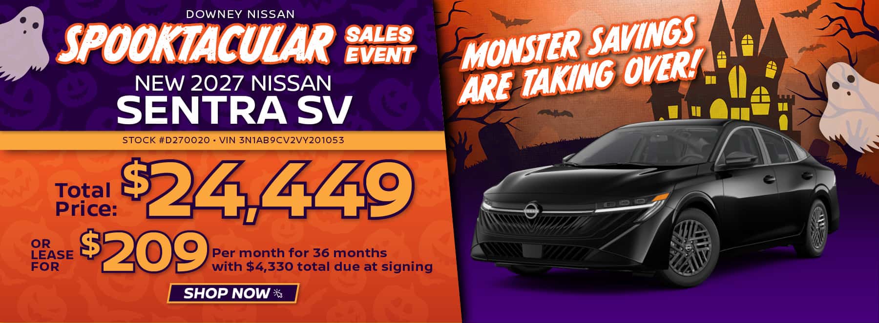 2027 Nissan Sentra, $209 per month