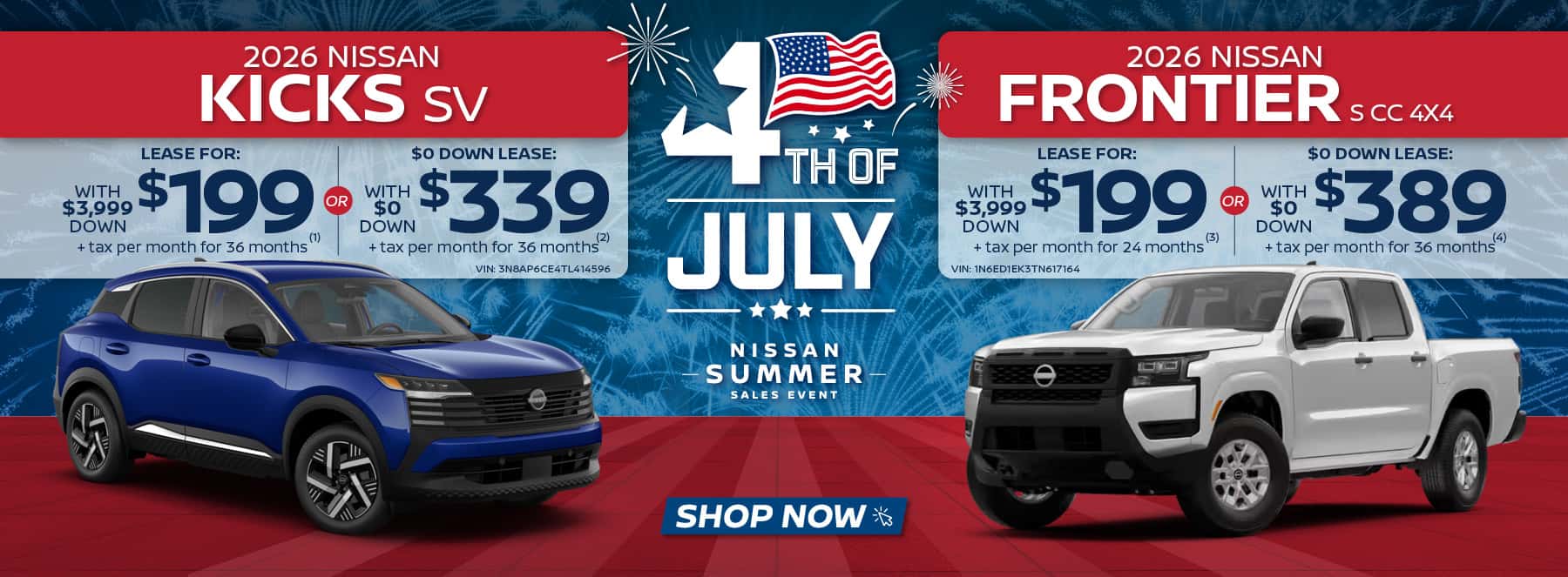 KICKS and FRONTIER Special Offer