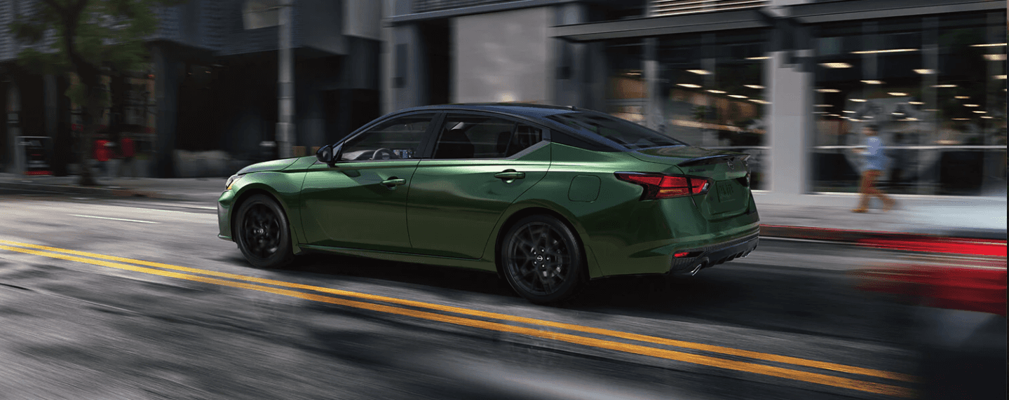 Side profile of the 2026 Nissan Altima in green