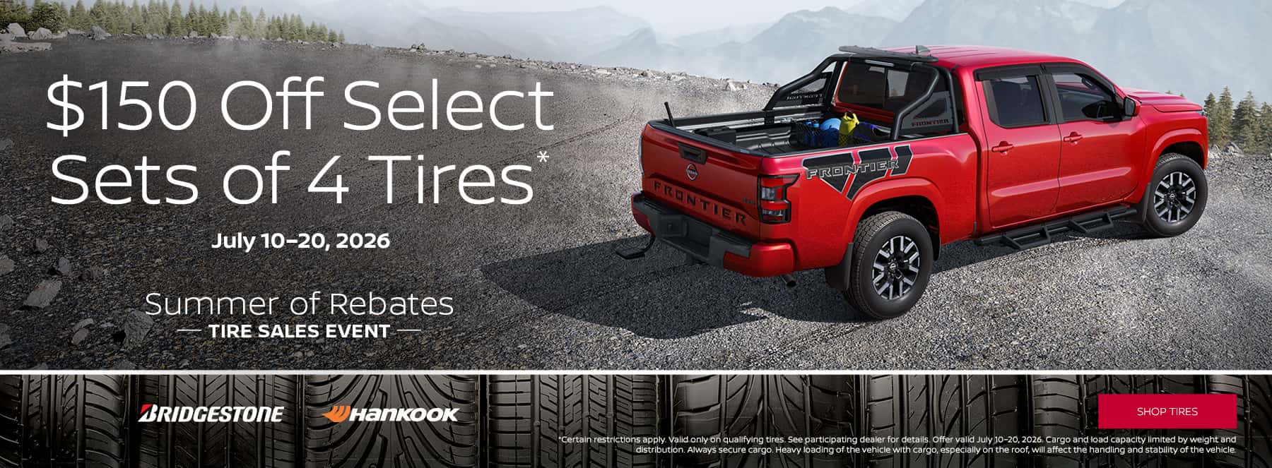 $150 off select sets of 4 tires