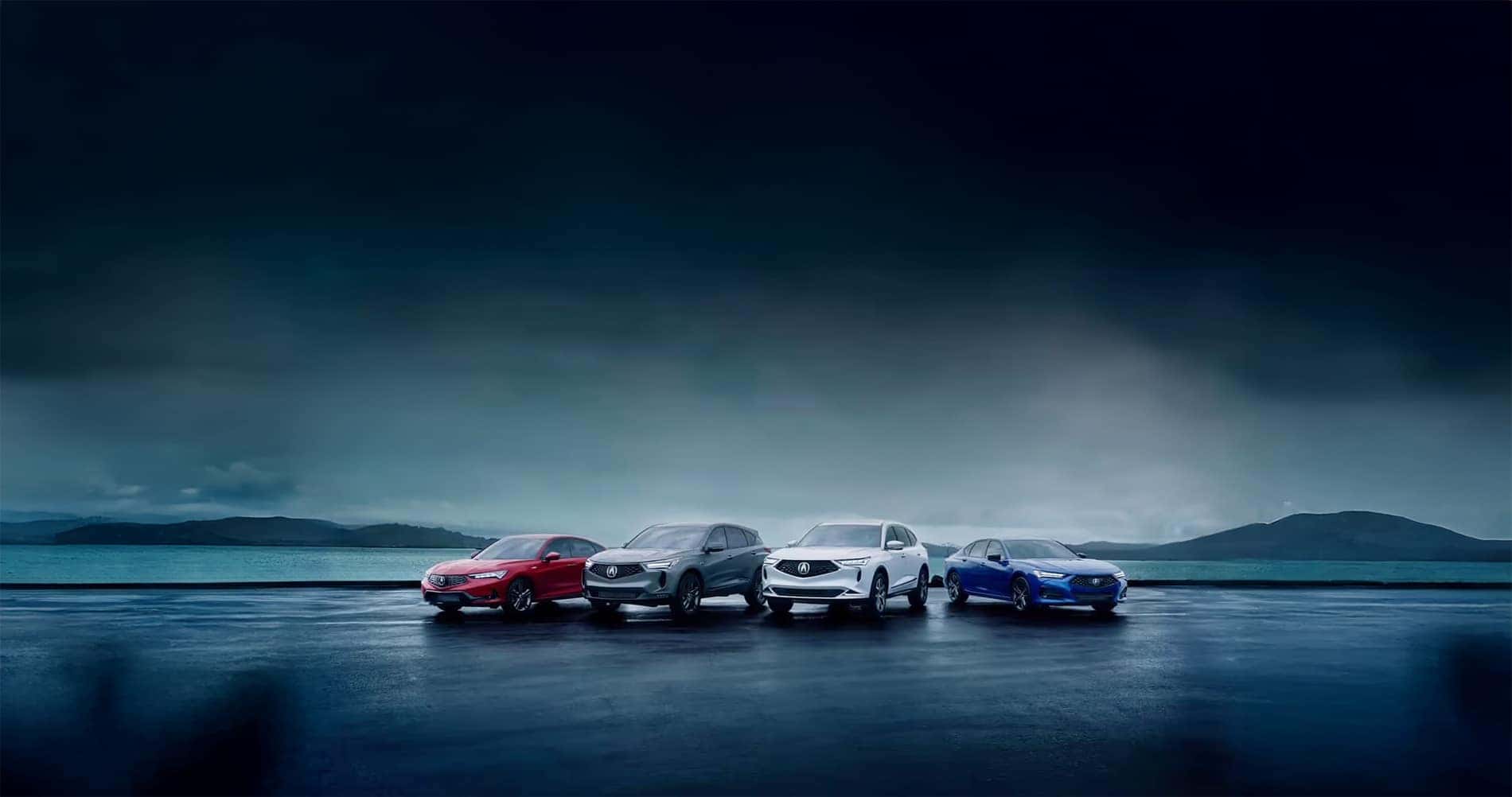 the 2025 Best Luxury Vehicle Brands awarded Acura Model Lineup parked at lake edge with stormy sky above
