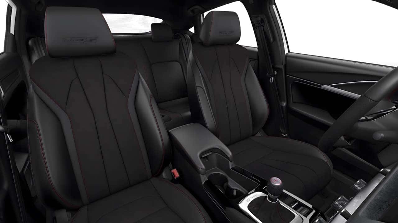 2026 Acura Integra Colors Ebony Leather with Ebony Ultrasuede‑Trimmed Inserts