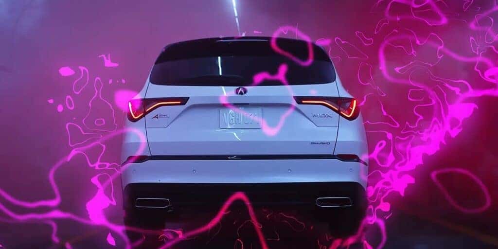 2026 Acura MDX trunk view with pink psychedlic visual