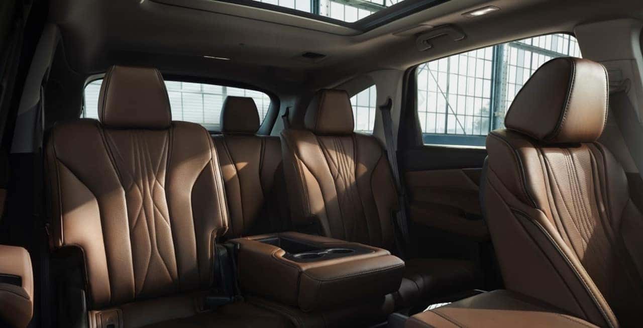 2026 Acura MDX interior view of the rear seats from the front seats