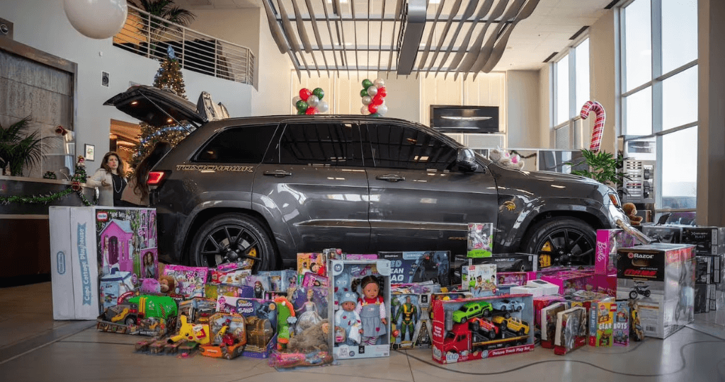 Elk Grove toy drive at Elk Grove CDJR dealership