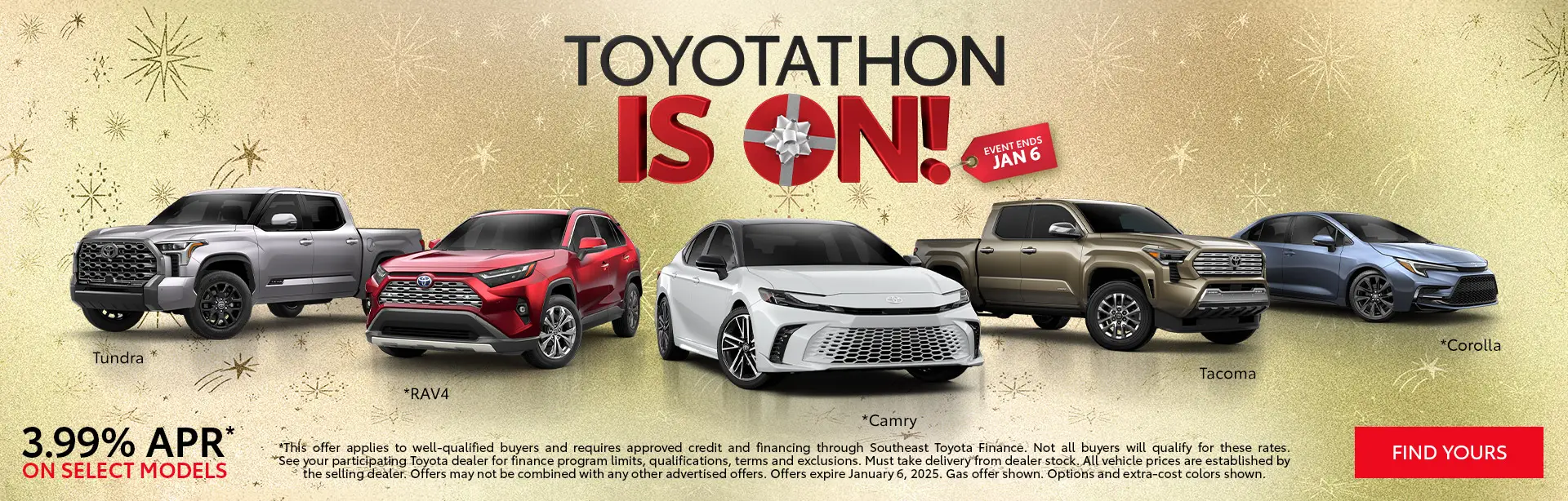 Toyotathon 2024 Holiday Savings at Florence Toyota Florence, SC