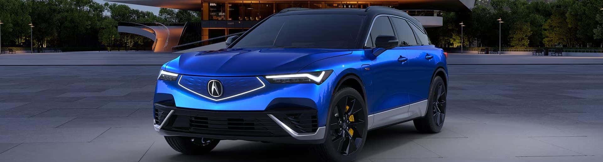 Parked Blue Acura SUV