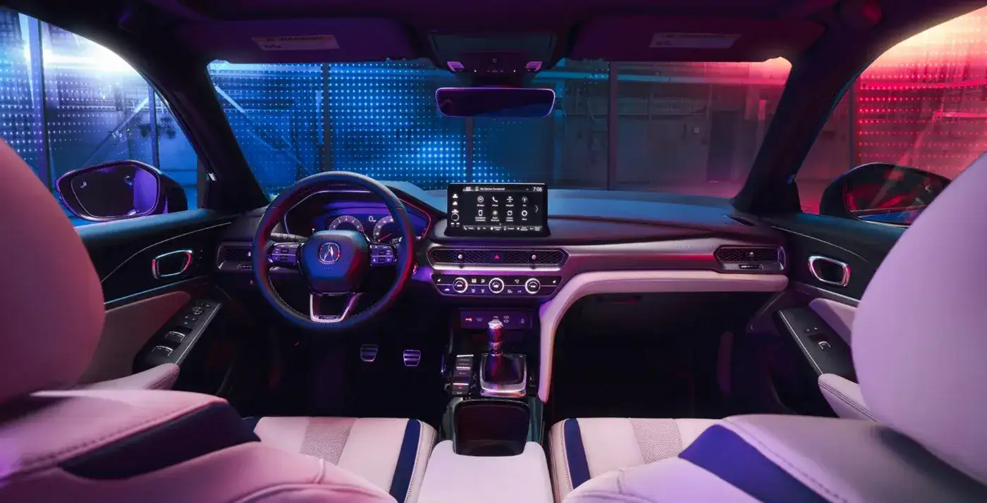 2026 Acura Integra interior with large touchscreen.