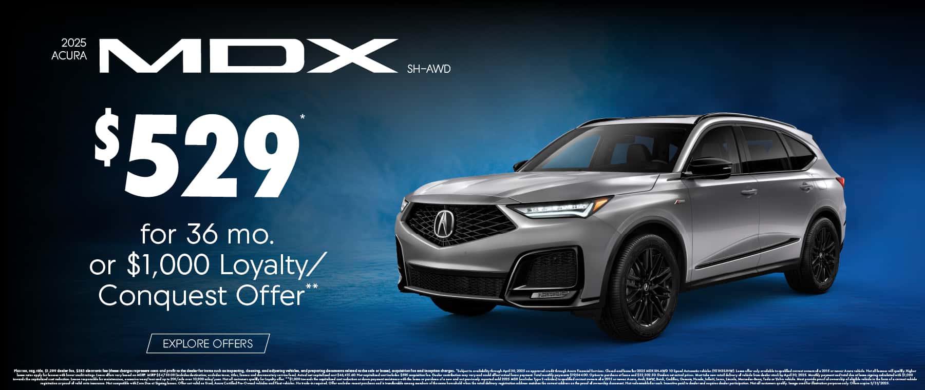 Lease New Acura MDX For $529/mo*
