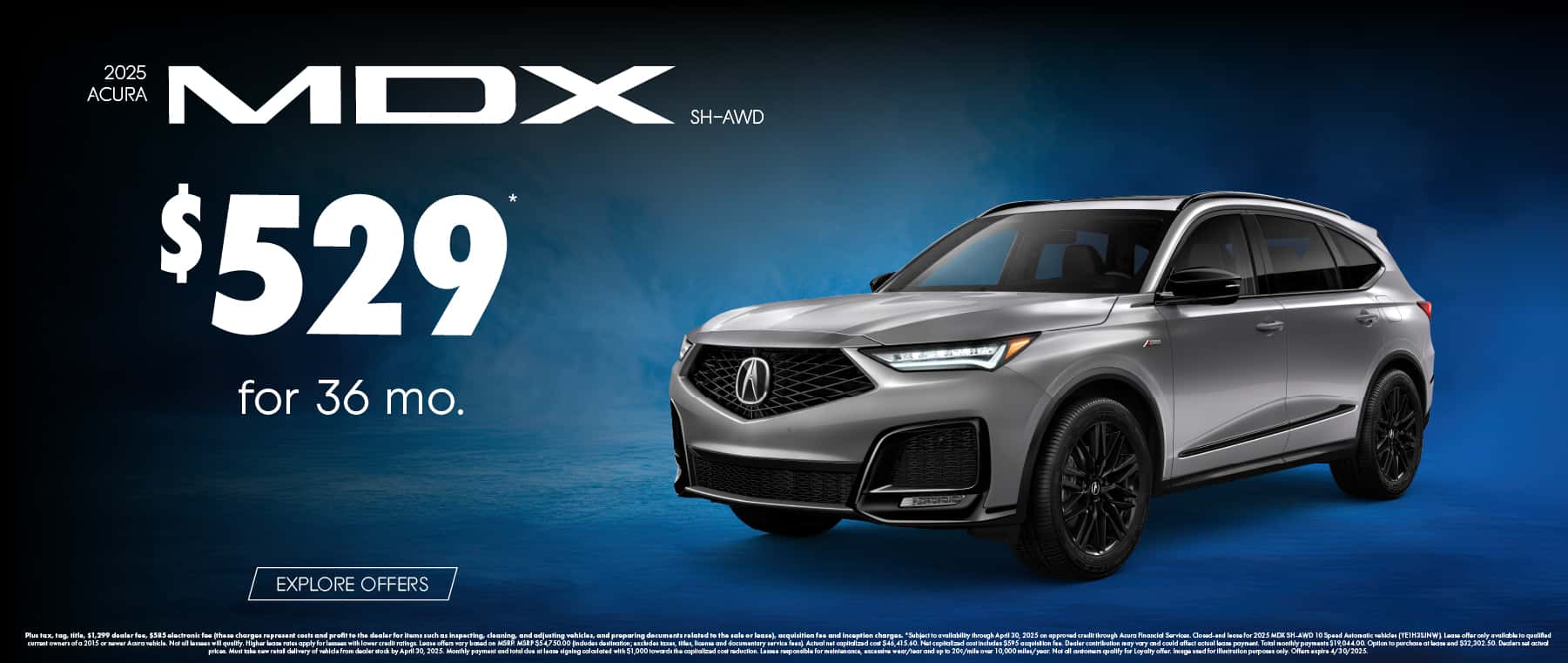 2025 Acura MDX SH-AWD $529 for 36 months*
