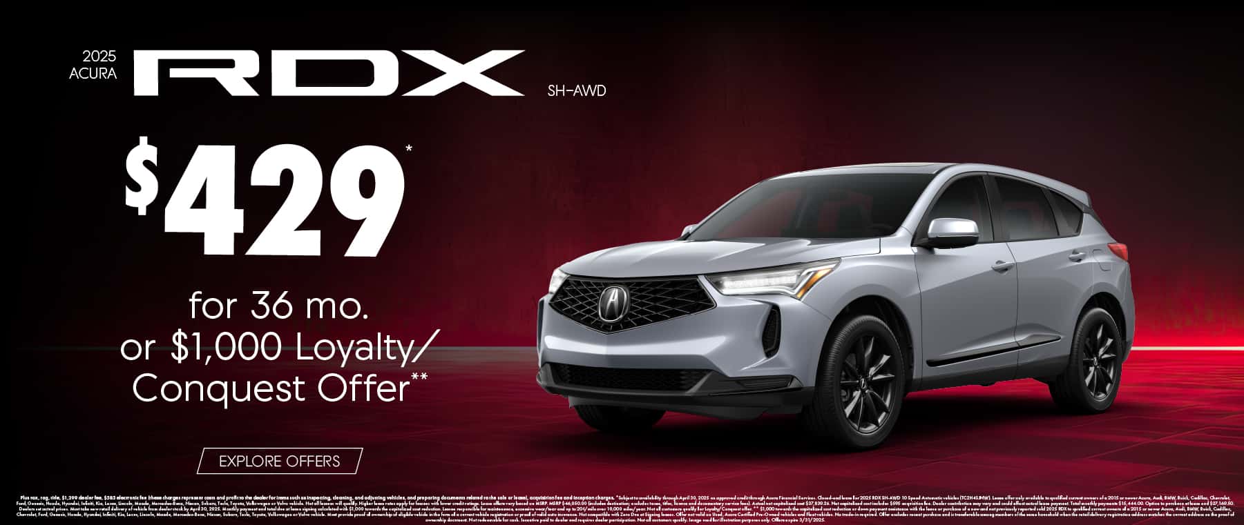 Lease New Acura RDX For $429/mo*