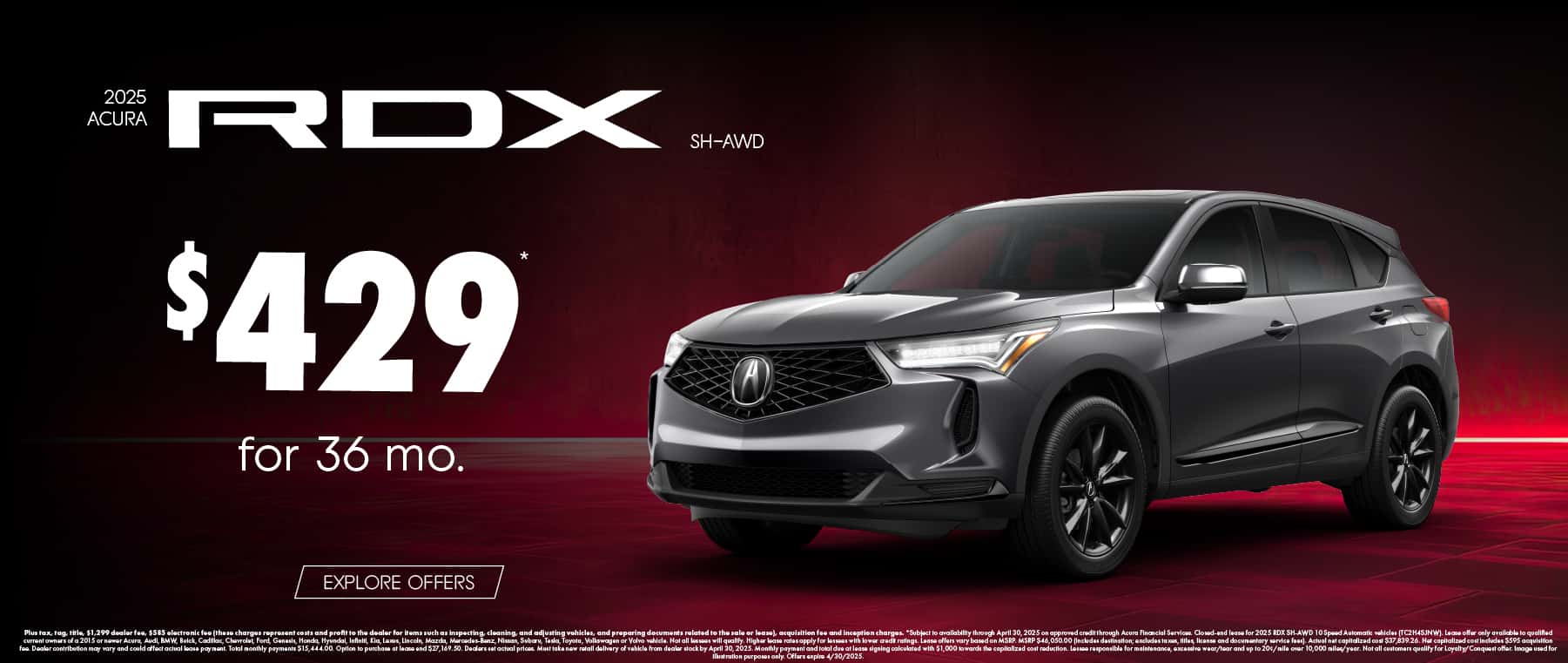 2025 Acura RDX SH-AWD $429 for 36 months*