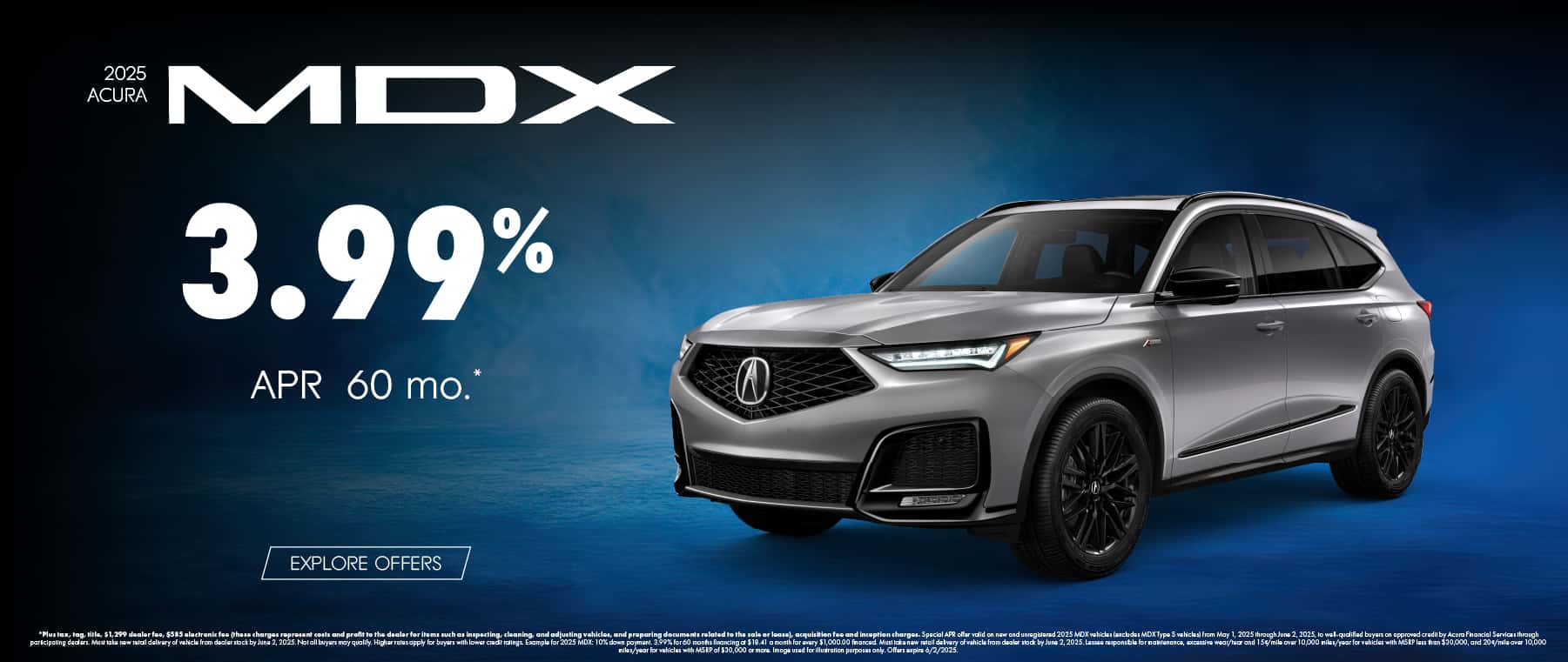 2025 Acura MDX 3.99% APR for 60 months*