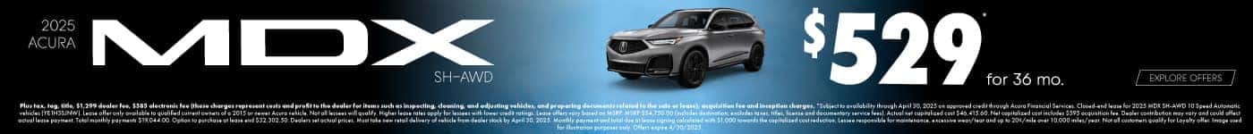 2025 Acura MDX SH-AWD $529 for 36 months*