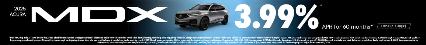 2025 Acura MDX 3.99% APR for 60 months*