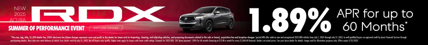 New 2025 Acura RDX 1.89% APR for up to 60 months*