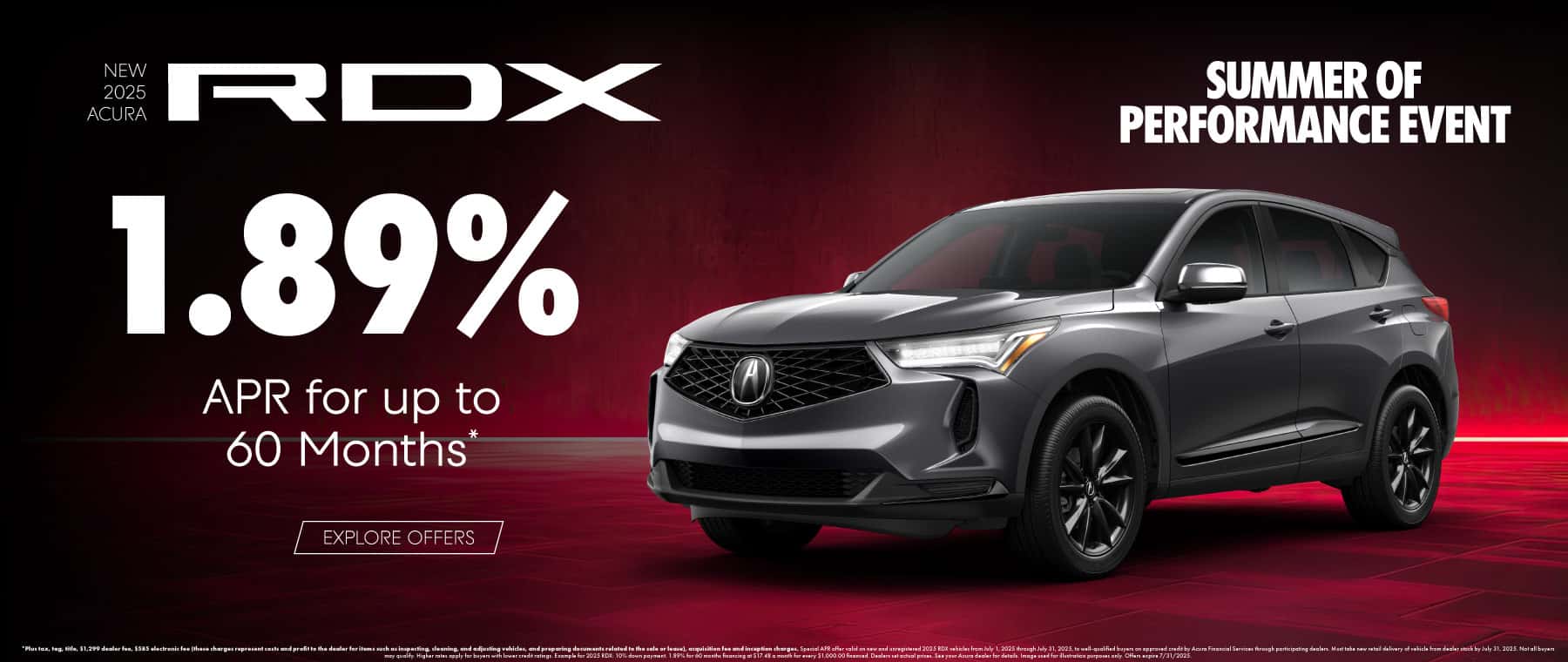 New 2025 Acura RDX 1.89% APR for up to 60 months*