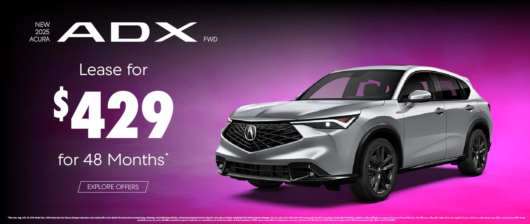 New 2025 Acura ADX FWD Lease for $429 a month for 48 Months*