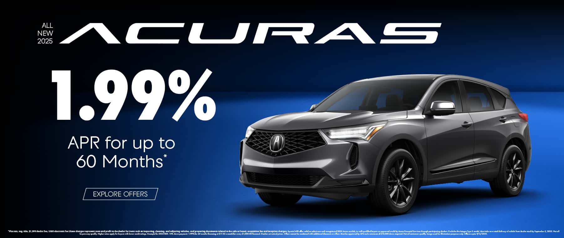 All New 2025 Acura Models 1.99% APR for up to 60 Months*