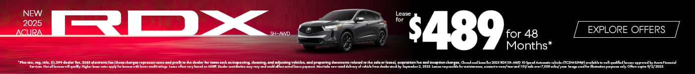 New 2025 Acura RDX SH-AWD Lease for $489 a month for 48 Months*