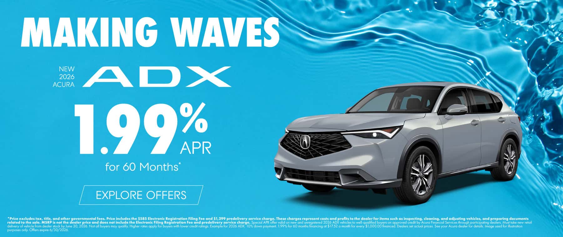 New 2026 Acura ADX 1.99% APR for 60 Months*