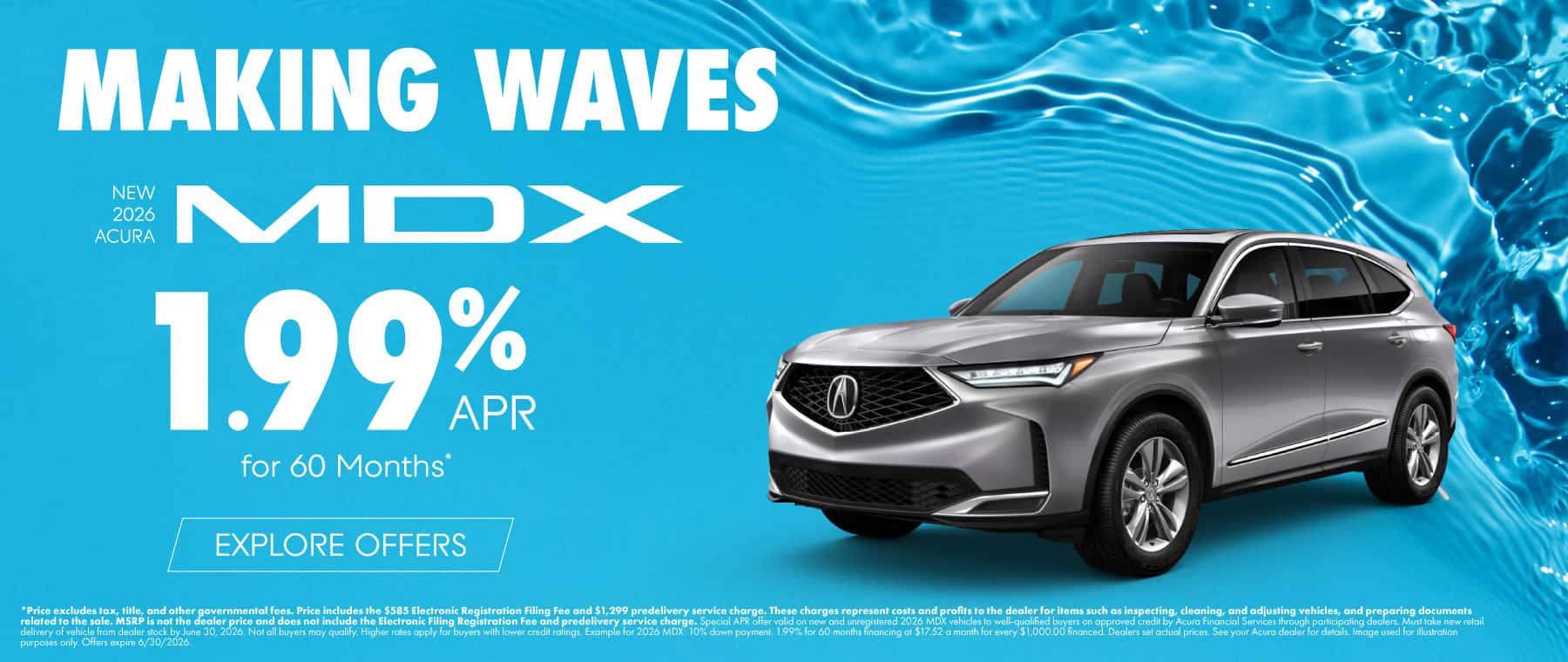 New 2026 Acura MDX 1.99% APR for 60 Months*
