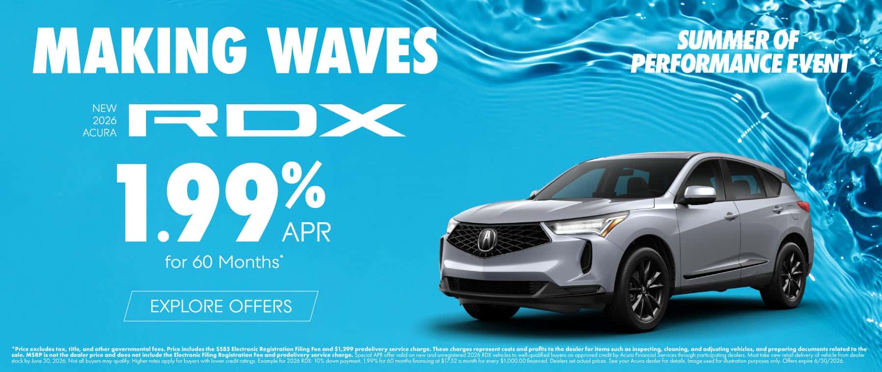 New 2026 Acura RDX 1.99% APR for 60 Months*