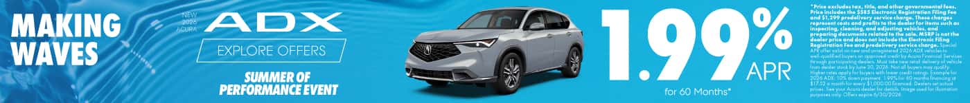 New 2026 Acura ADX 1.99% APR for 60 Months*