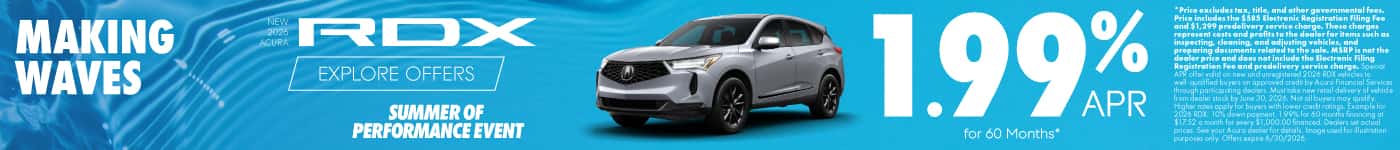 New 2026 Acura RDX 1.99% APR for 60 Months*