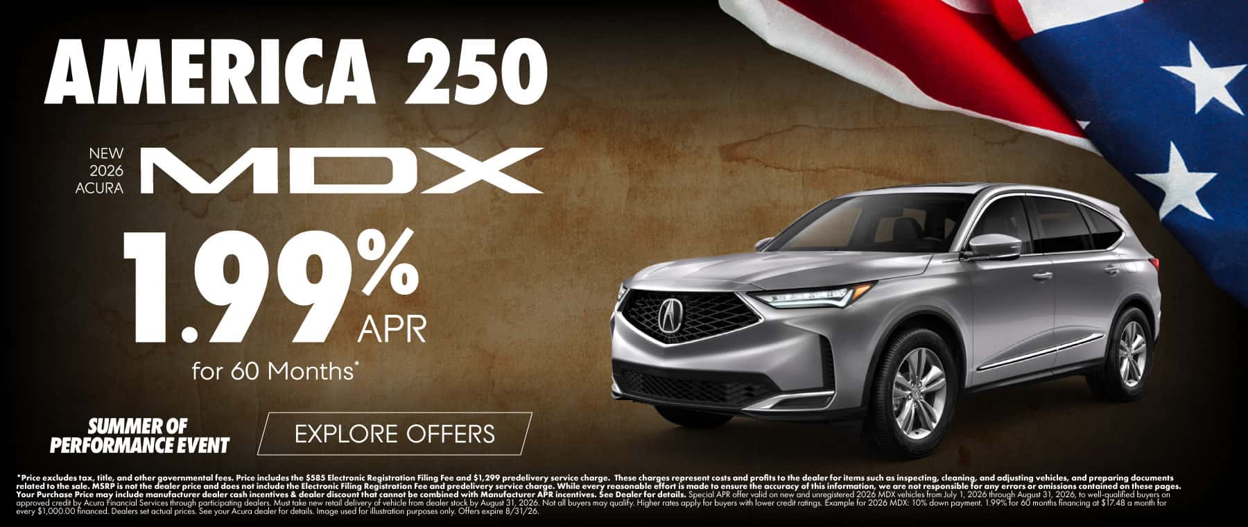 New 2026 Acura MDX 1.99% APR for 60 Months*
