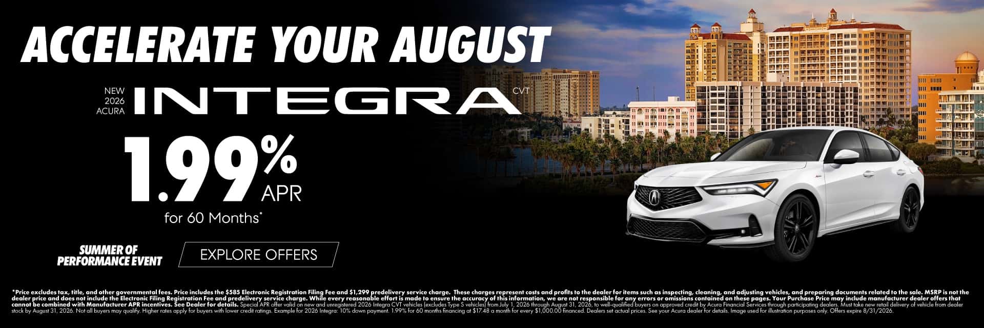 New 2026 Acura Integra CVT 1.99% APR for 60 Months*